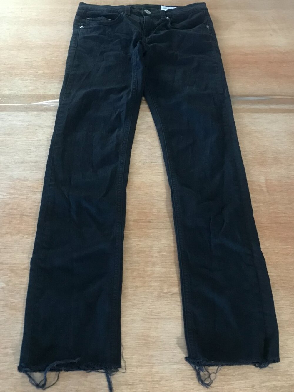 Rag & Bone Skinny Jeans Women 26 Black Low Rise Raw Hem Stretch Sculpting 19791